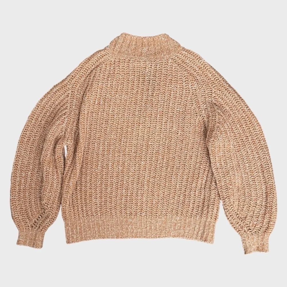 Anthropologie Honore Chunky Knit Wool Alpaca Blend Sweater Honey Tan Women Small